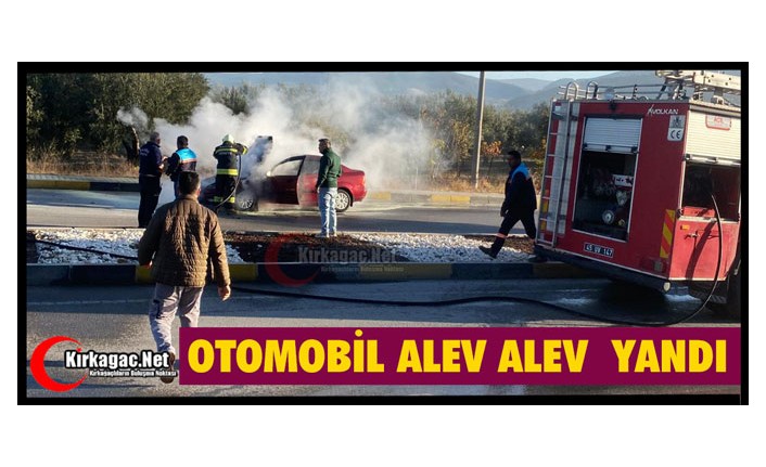 OTOMOBİL ALEV ALEV YANDI