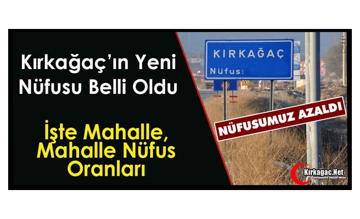 KIRKAĞAÇ'IN NÜFUSU BELLİ OLDU...İŞTE MAHALLE MAHALLE RAKAMLAR