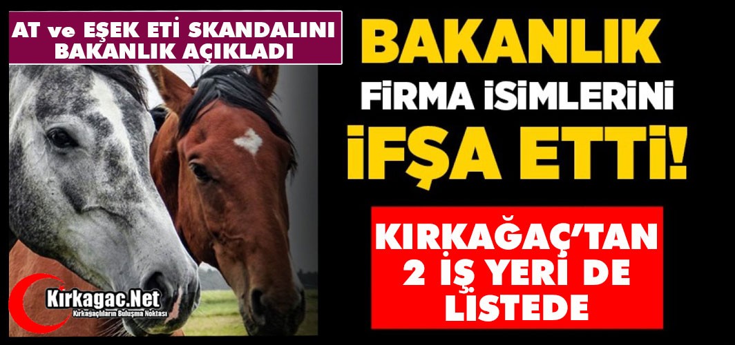 AT ve EŞEK ETİ SKANDALINA KARIŞAN İŞ YERLERİNİ BAKANLIK AÇIKLADI