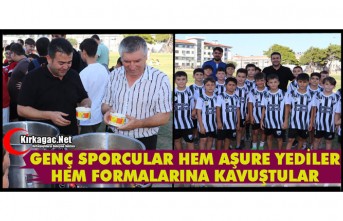 KÜÇÜK SPORCULAR HEM AŞURE YEDİLER, HEM FORMALARINA KAVUŞTULAR