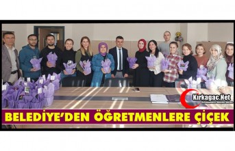 KIRKAĞAÇ BELEDİYESİNDEN ÖĞRETMENLERE ÇİÇEK