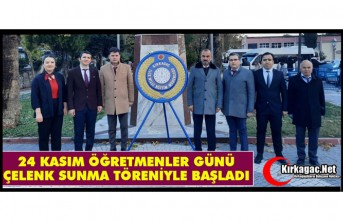 ÖĞRETMENLER GÜNÜ ÇELENK SUNMA TÖRENİYLE BAŞLADI